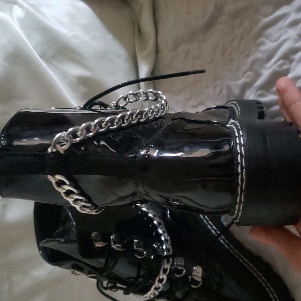 black combat chain boots - Picture 5 of 7